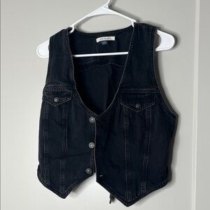 American Eagle Outfitters Black Denim Vest